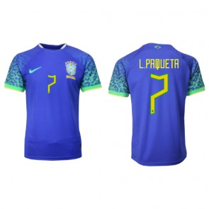 Brasilien Lucas Paqueta #7 Udebanetrøje VM 2022 Kort ærmer
